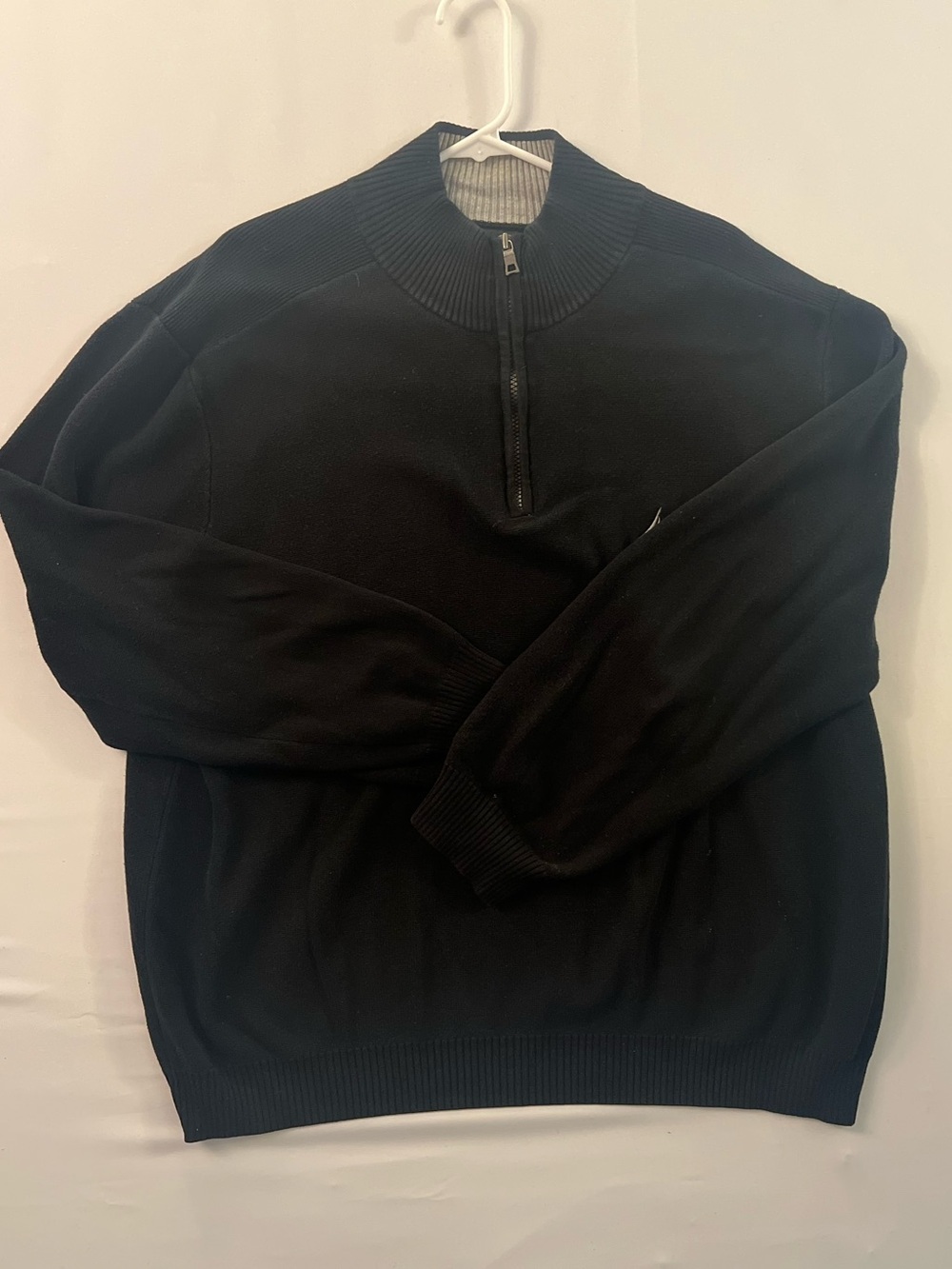 Nautica Black Quarter-Zip Knit Sweater